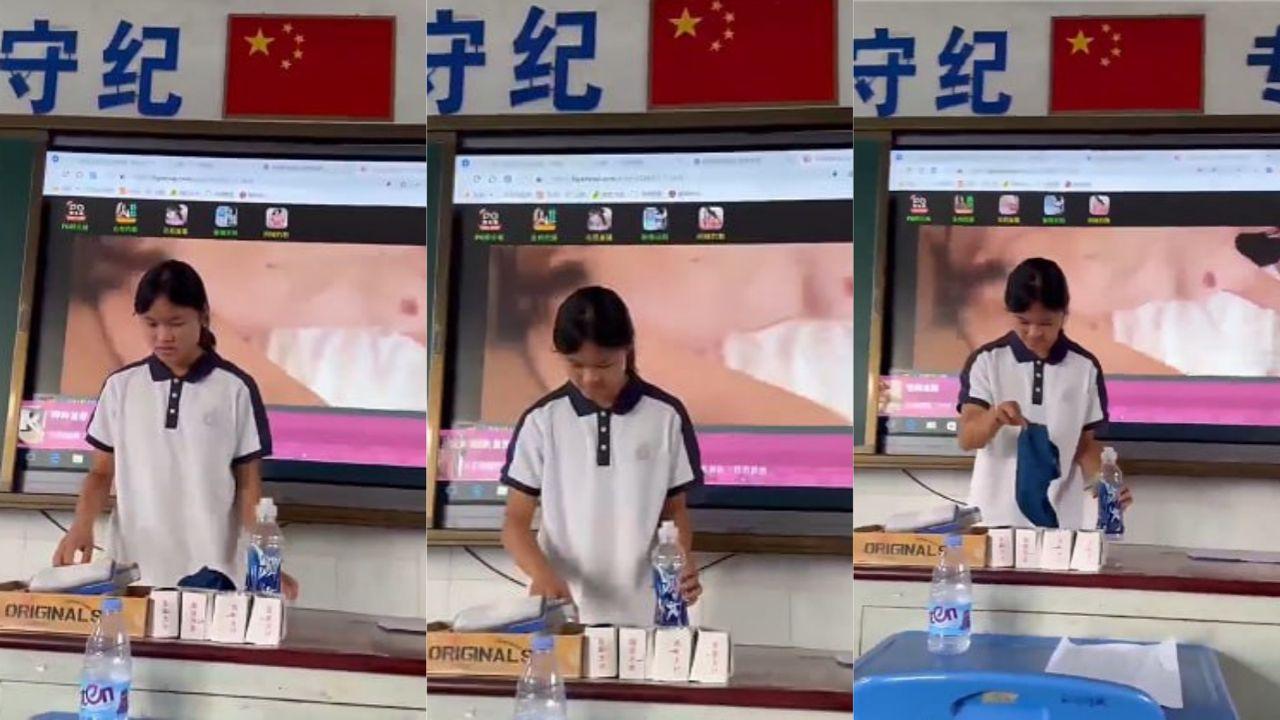 别开生面的生物课 值日员收拾讲台大屏幕播爱情动作片 课堂秒变刺激现场！封面图