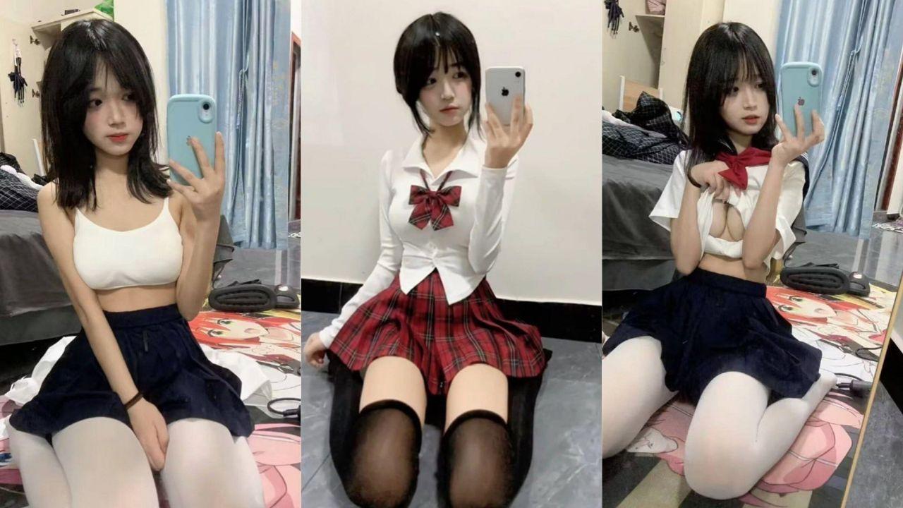 抖音清纯网红部也是卜 金主定制福利视频流出 JK制服劈腿露逼 扣弄阴蒂水润诱人！封面图