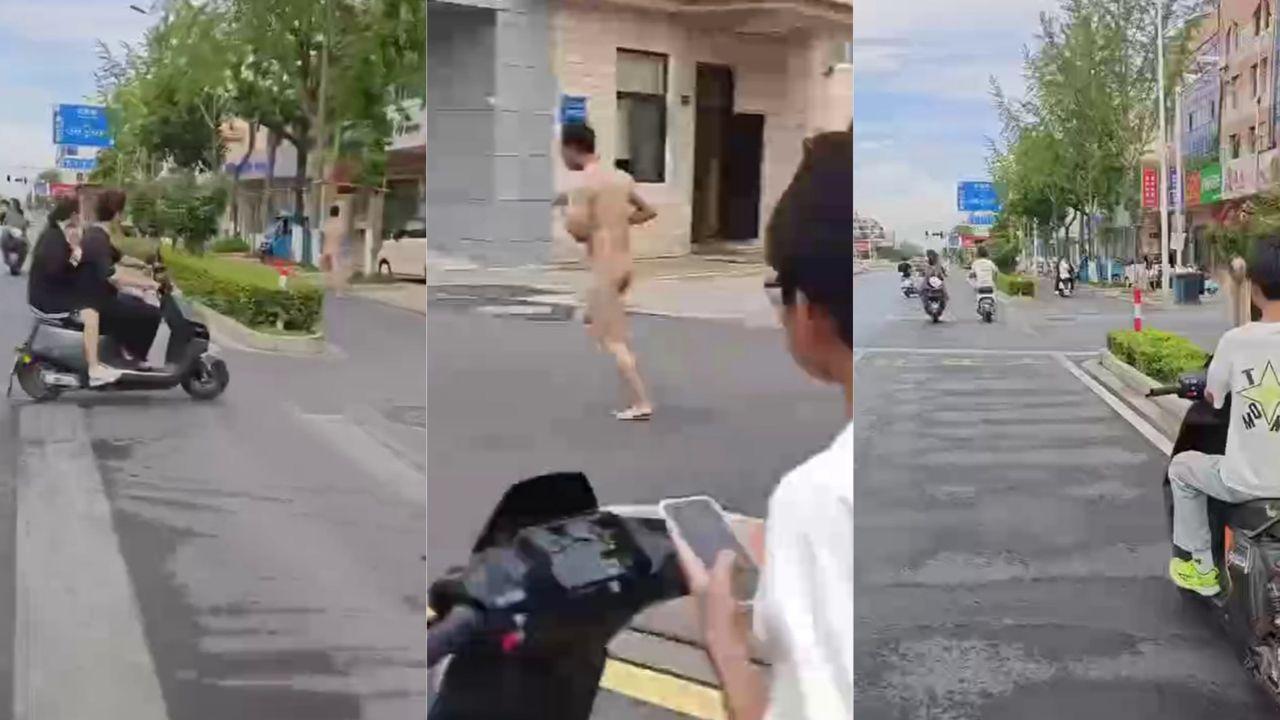 男子大街全裸出行 人行道激情狂奔 路人围观拍摄 主人任务还是纯属放飞？封面图