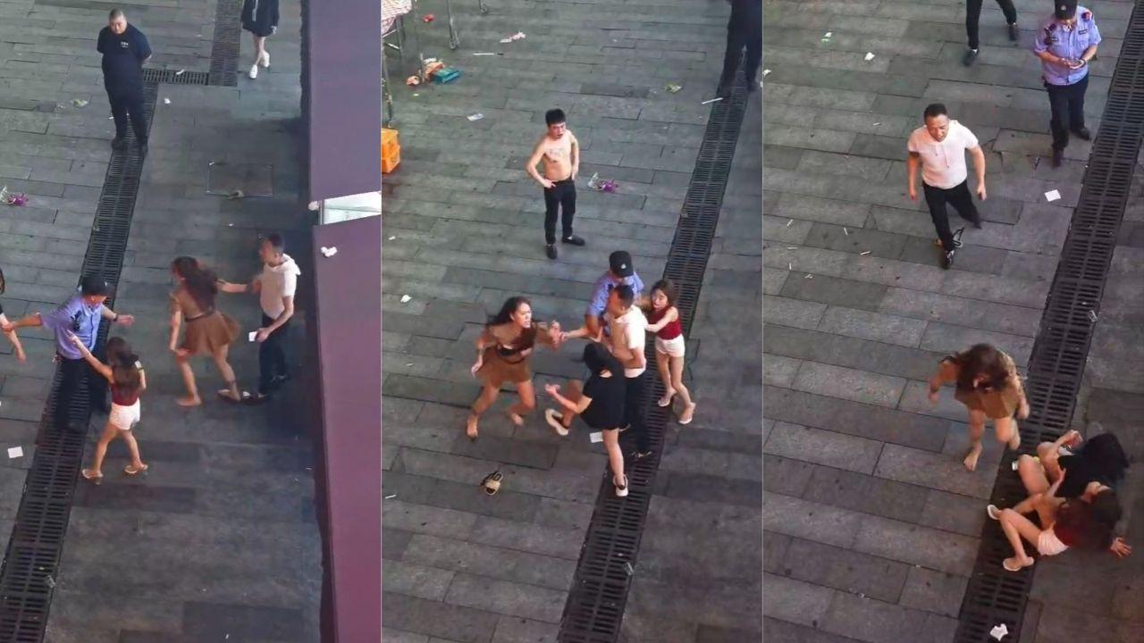 商场门口三美女打架视频流出 胸罩滑落奶子外露 撕扯乱斗让人疯狂！封面图