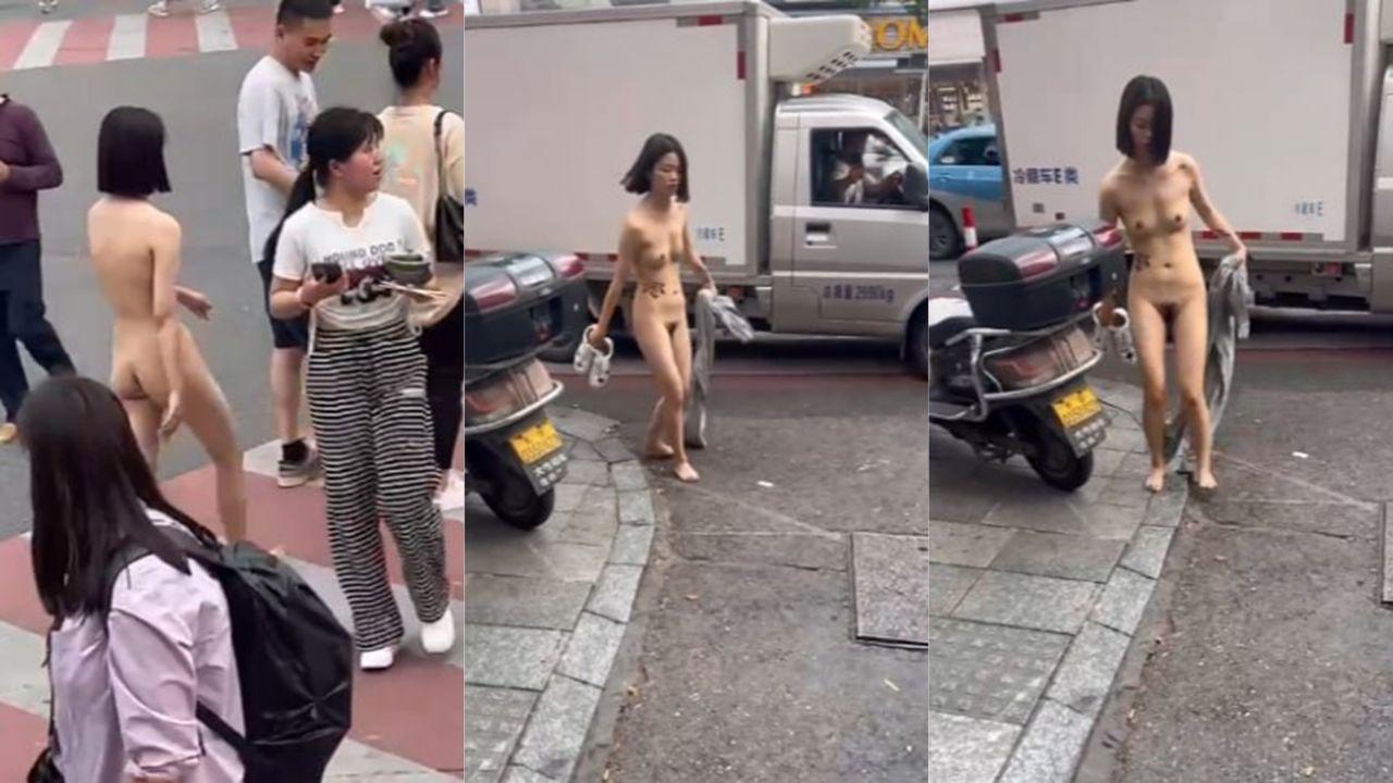 小仙女街头吵架裸奔视频爆出 脱衣狂奔直闯服装店 火辣身材引爆吃瓜！封面图