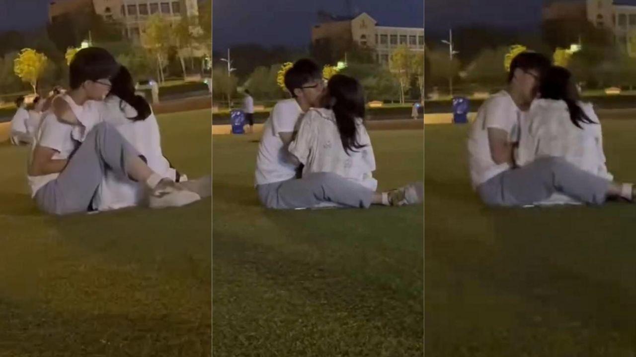 山东邹城体育公园七夕节上演活春宫！小情侣草坪舌吻调情 女生当众偷吃男友肉棒 用衣物遮挡揉奶抠穴 被多角度偷拍！封面图