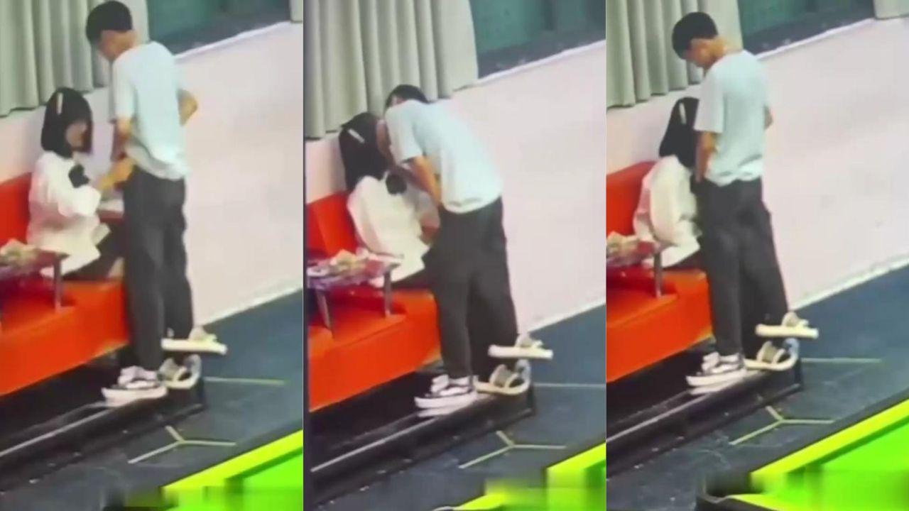 台球馆学生情侣当众调情视频流出 短发骚货少女沙发口交鸡巴 热吻舌吻简直胆大包天！封面图