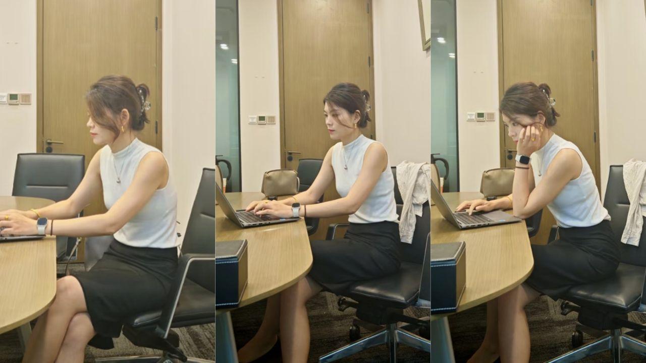 海角社区 上门爆操美女同事 穿黑色情趣丝袜真的太性感 我抱着她就是一顿抽插！封面图