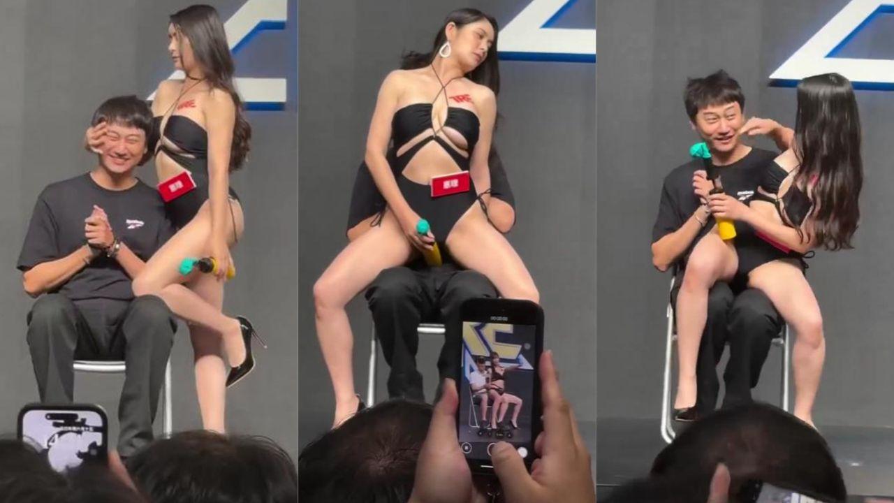 台北TGE性感女神 惠理 现场和男粉大尺度互动视频 G奶性感黑色高跟鞋骑乘粉丝 迷离表情瘫软高潮！封面图