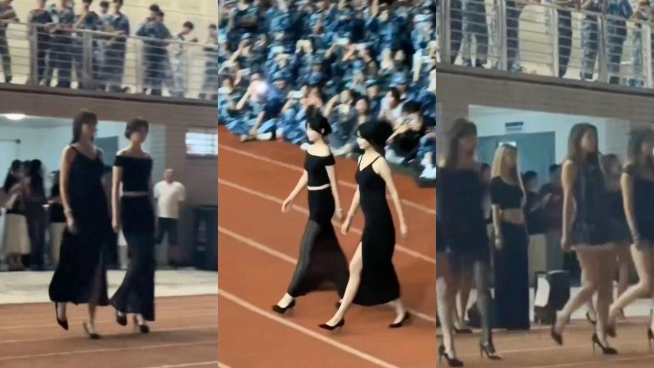 武汉轻工大学军训节目时尚女孩走秀炸裂热搜登榜 黑料曝光现场呼声一片网友要回去上学视频流出 反差骚浪军训婊子们夜店选台般扭臀露奶狂野诱惑！封面图