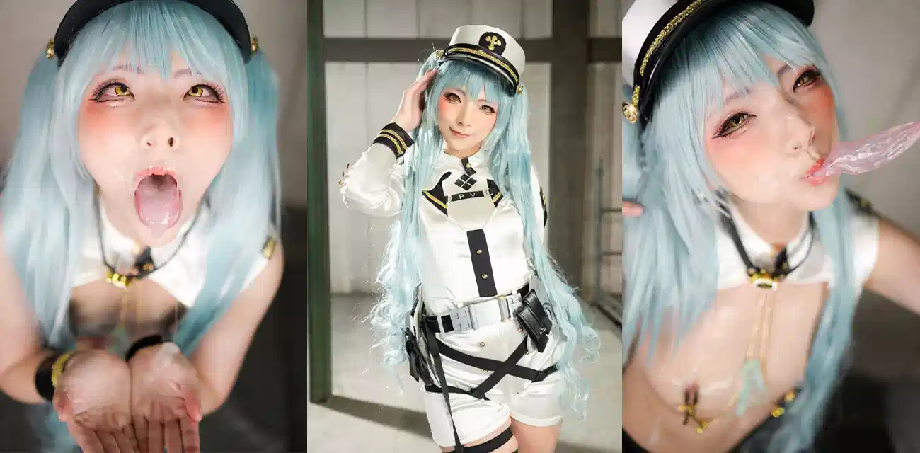 阿黑颜福利姬【comonun】COS碧蓝航线企业，身上挂满套套性感吃精写真花絮劲爆流出封面图