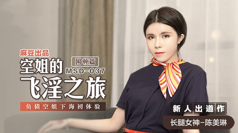 MSD037 空姐的飞淫之旅 困顿篇 负债空姐下海初体验 陈美琳封面图