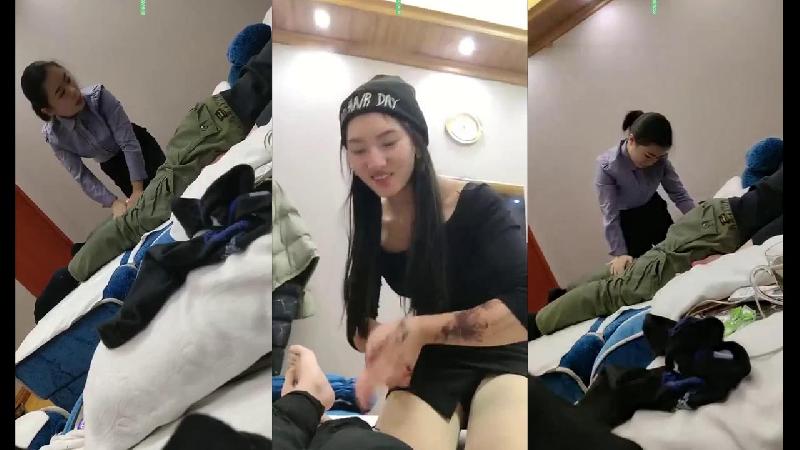 小哥出差晚上去洗腳城放松沒想到進來的妹子太清純漂亮了腿也好看索性幫她按腿試探摸著絲襪美腿人也忍不住封面图