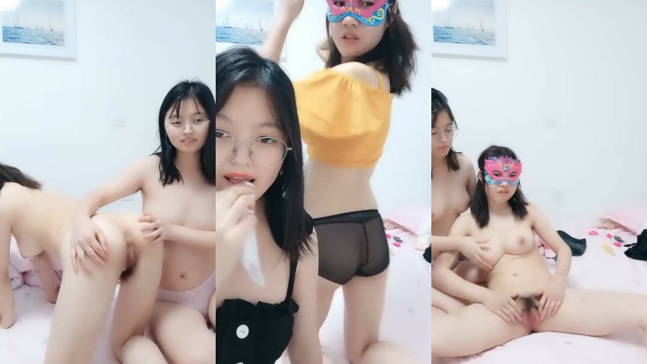 幸福老哥双飞童颜巨乳00后嫩妹长相清纯诱人粉穴，双女互摸掰穴震动棒摩擦口交后入抽插猛操。封面图