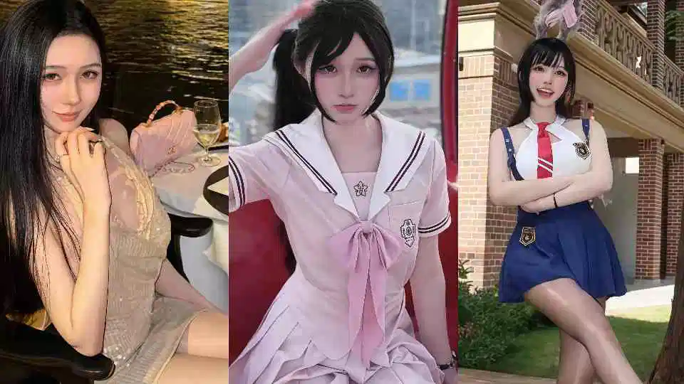 抖音网红【魔人布欧】这骚逼女神穿黑丝高跟重金定制模拟足交，粉嫩丝足夹住粗硬鸡巴狂撸！封面图