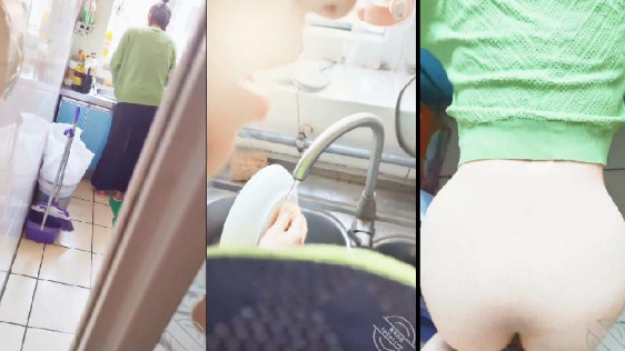 嫂嫂在廚房洗碗，被後入了還被內射，乳汁濺射！封面图