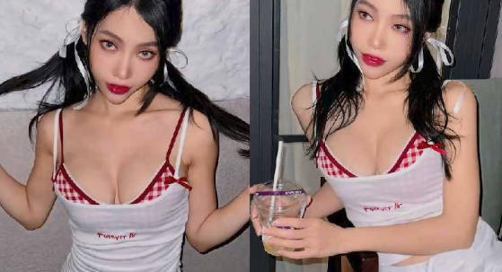 深夜在家穿著情趣紅色內衣偷情男鄰居封面图