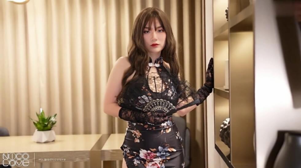 NicoLove你梦中的亚洲女孩黑丝旗袍诱惑口交被爆操封面图