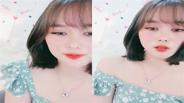 短发美女初下海大红唇甜美长相封面图