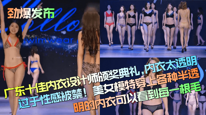 【劲爆发布】广东十佳内衣设计师颁奖典礼！内衣太透明过于性感被禁！美女模特穿上各种半透明的内衣可以看到每一根毛！封面图