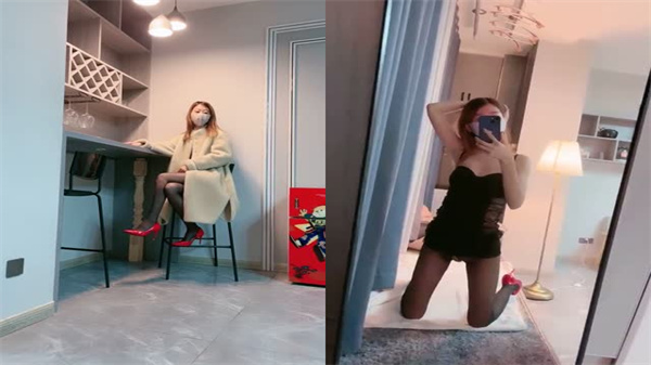 高跟黑丝苗窕骚母狗扣逼自慰勾引狼友操逼封面图